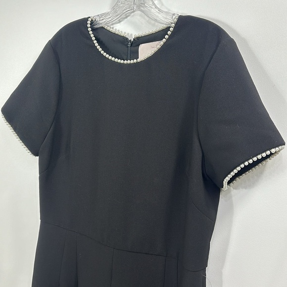 Gal Meets Glam Nadia Black jumpsuit faux pearl trim size 14. NWT - Picture 2 of 14